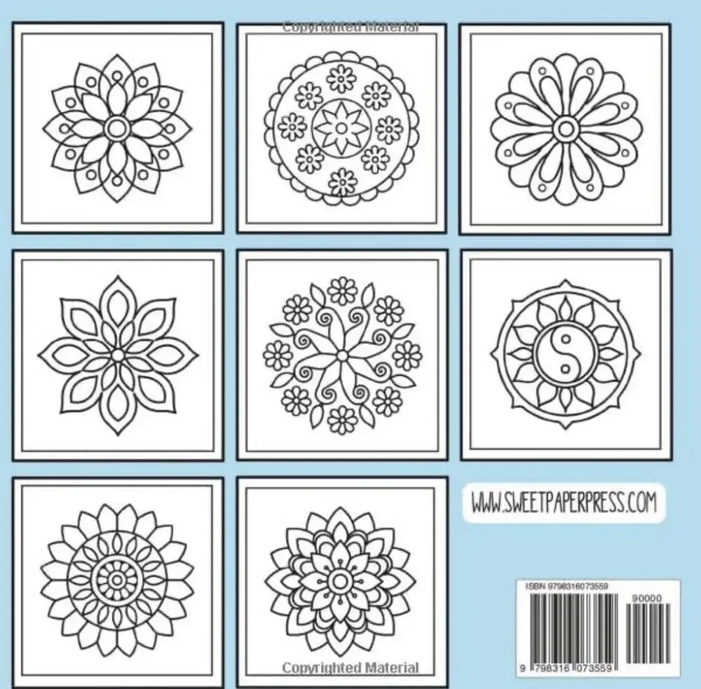 Mandala Bold & Easy Coloring Book: Simple Large Print Geometric Patterns, Relaxi